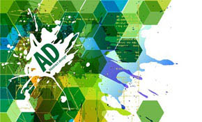Abstract Hexagonal with Paint Splat