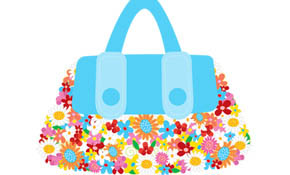 Free vector bag flowers