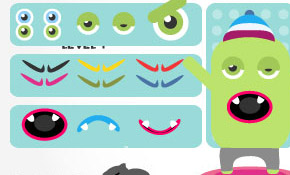 Dress Up Monster Vectors Pack