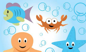 Sea Life Vector Cartoons