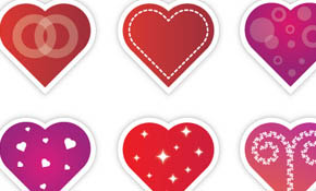 Valentine s Vector Hearts Stickers