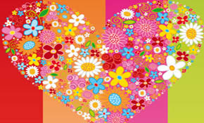 Vector Heart Flowers