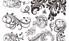 Vintage Floral Elements Vector Set