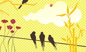 birds  flowers