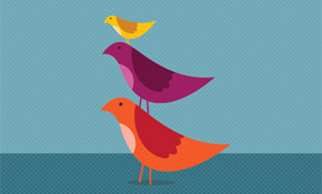 Birds Growing Together Vector