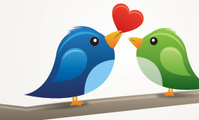 Birds in Love Vector Graphic