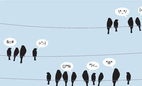 Birds Tweeting Vector Graphic