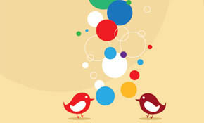Bubble Birds Vector Graphic