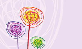 Childish Flowers Vector Graphic