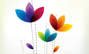 Colorful Flowers Vector Graphic