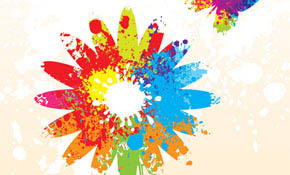 Colorful Summer Flower Vector Graph