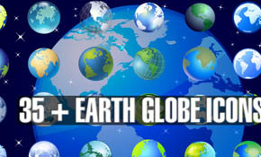 Earth Globe Icons Set