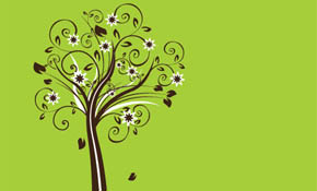 Floral Tree Vector Graphic