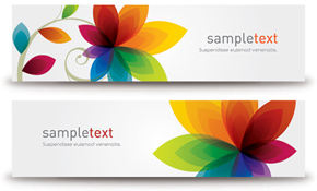 Flower Banners Vector Graphic