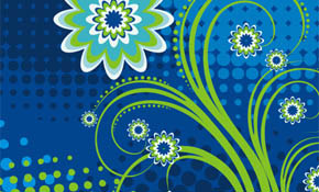 Flower in Blue Vector Graphic