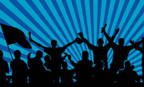FOOTBALL FANS VECTOR BANNER