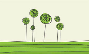Green Flowers Vector Graphic