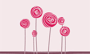 Growing Flowers Vector Graphic