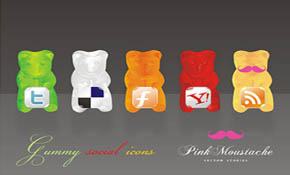 Gummy social icon set