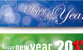 Happy New Year Banners Vector Graph