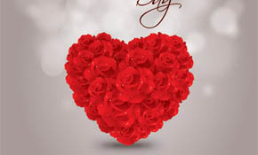 Heart of Roses Vector Graphic