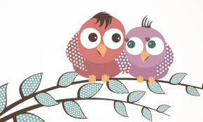 Lovely Birds Vector Graphic
