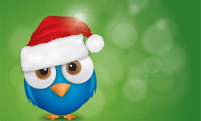 Merry Christmas Bird Vector Graphic