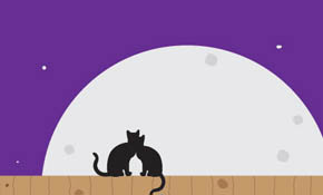 Moon Cats Vector Graphic