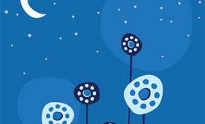 Night Flowers Vector Graphic