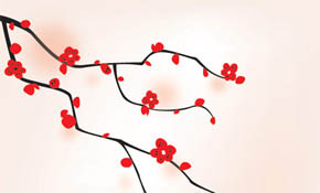 Oriental Tree Vector Graphic