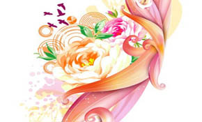 Pink rose vector art