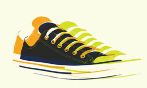 Pop Art Sneakers Vector Graphic