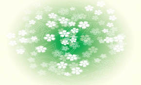 Round Green Flower Vector Graphic