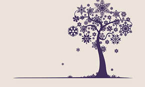 Snowflake Tree Vector Graphic
