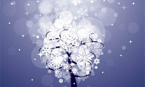 Snowing Night Vector Graphic