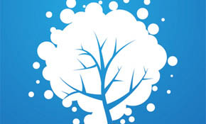 Snowy Tree Vector Graphic