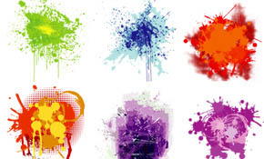 Artistic splatter vector elements