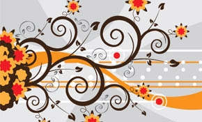 Swirls Flowers Vector