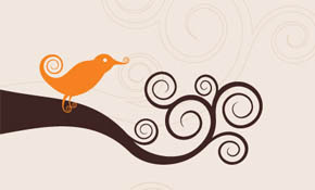 Swirly Bird Vector Graphic