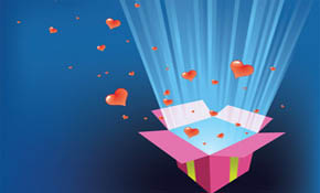 Love Present Card Vector