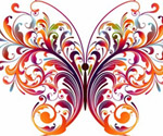 Abstract Floral Butterfly