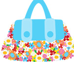 Free vector bag flowers
