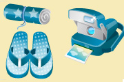 Blue Vector Summer Vista Icons