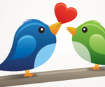 Birds in Love Vector Graphic
