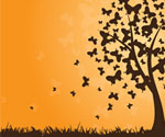 Butterflies Tree Vector Graphic
