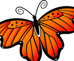 BUTTERFLY ORANGE VECTOR IMAGE