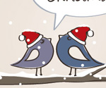 Christmas Birds Vector Graphic