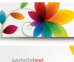 Flower Banners Vector Graphic