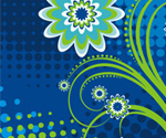 Flower in Blue Vector Graphic