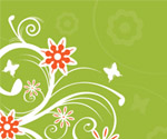 Flowers on Green Vector